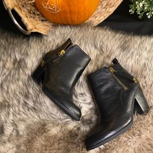 Black Ankle Boots Zipper Gold Fall Styles